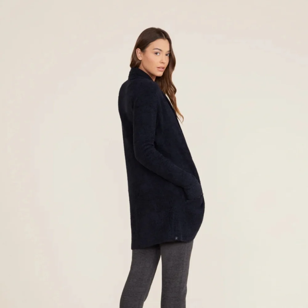 Barefoot Dreams CozyChic Lite Circle Cardi XS/S in Black - Picture 2 of 4